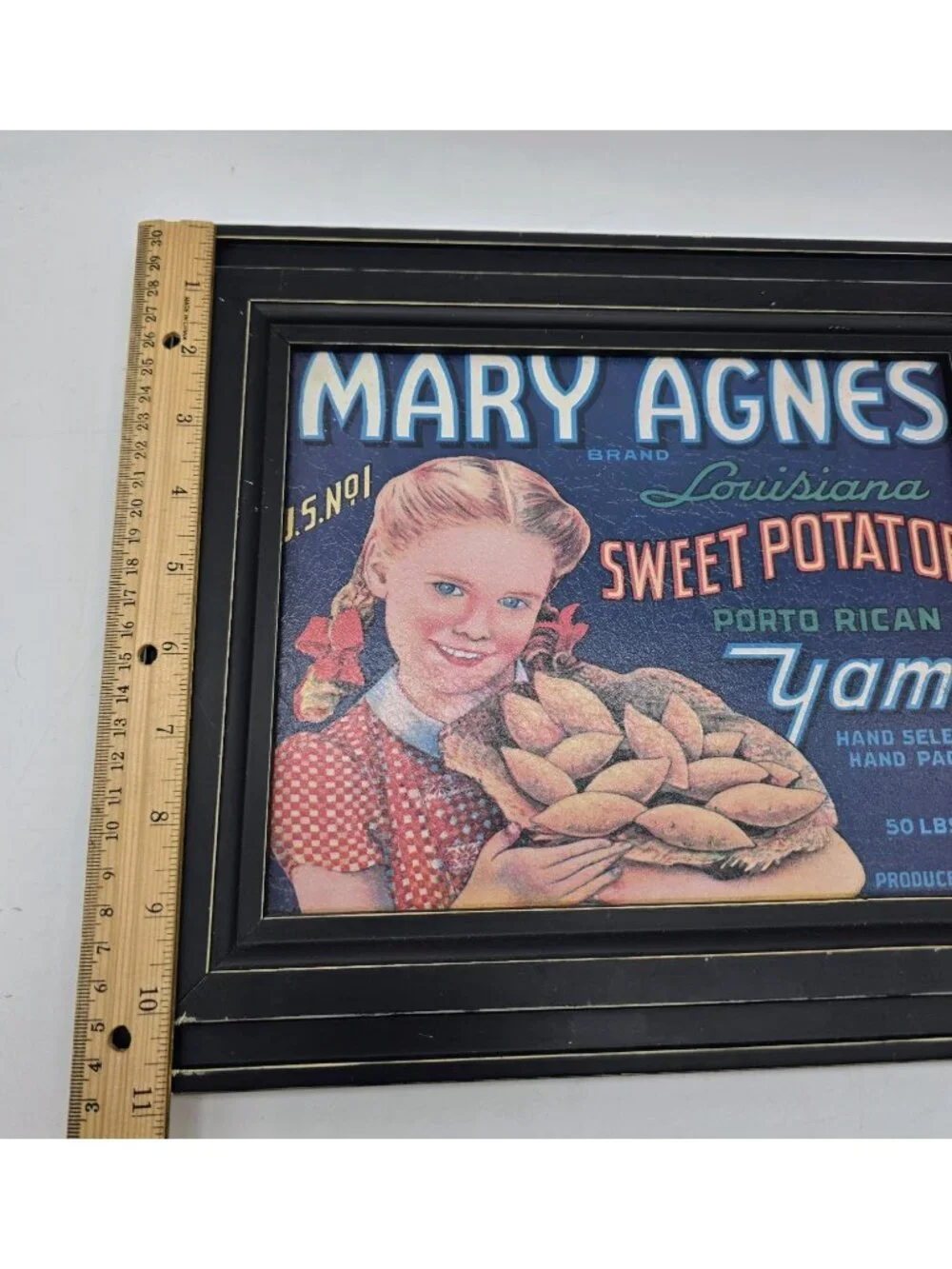 Mary Agnes Sweet Potato Yams Vintage Retro Framed Art Print Farmhouse 11x13